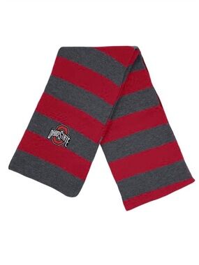 Ohio State Red & Gray Striped Knit Scarf